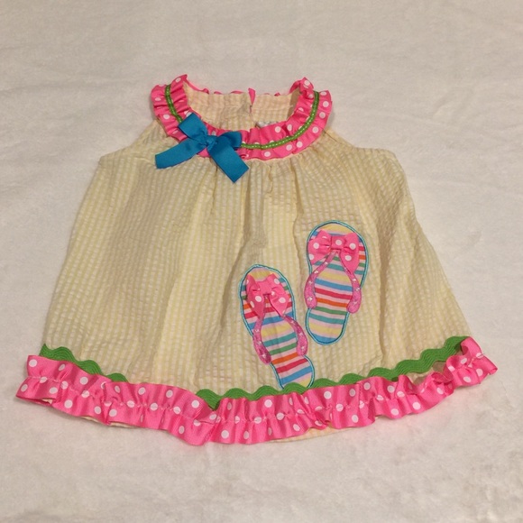 Rare Editions | Dresses | Rare Editions Yellow White Dress With Pink ...